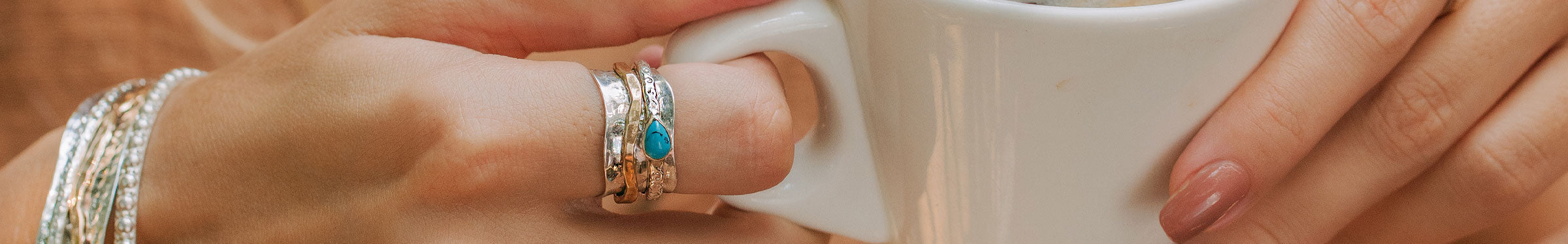 Spinning Ring, Aura magic ring, Turquoise gemstone spinning ring