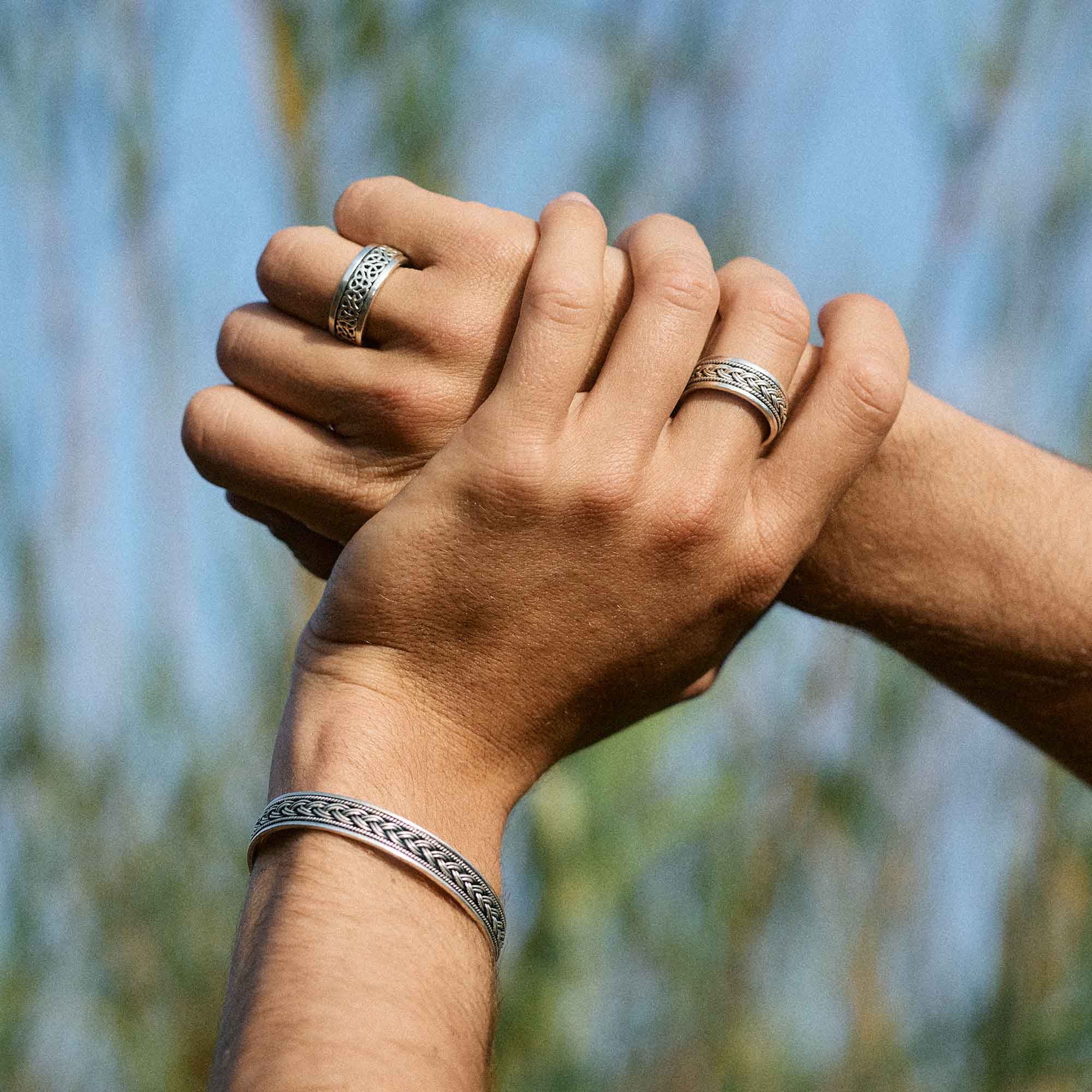 mens sterling silver celtic bangle
