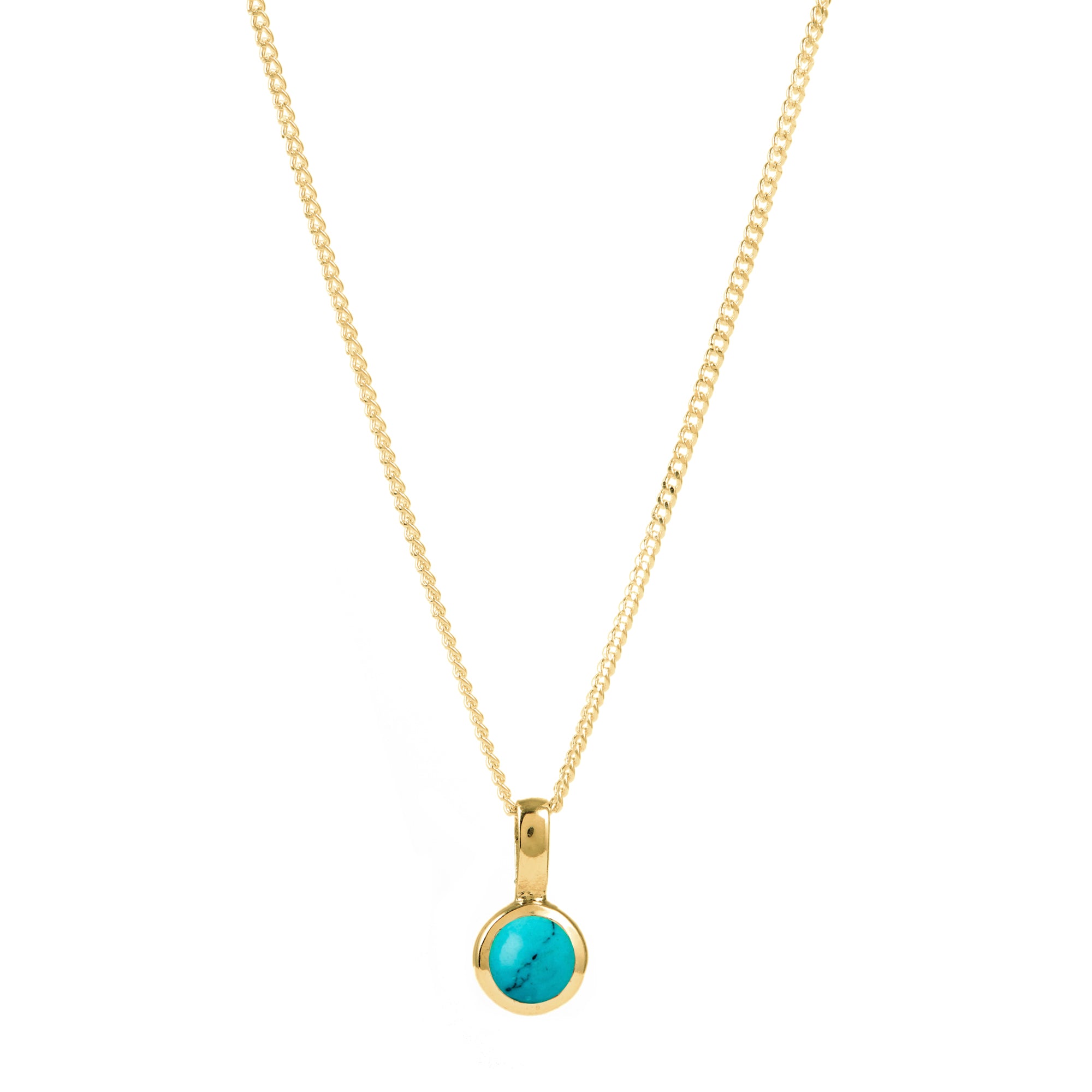 December Birthstone Charm Necklace - Turquoise