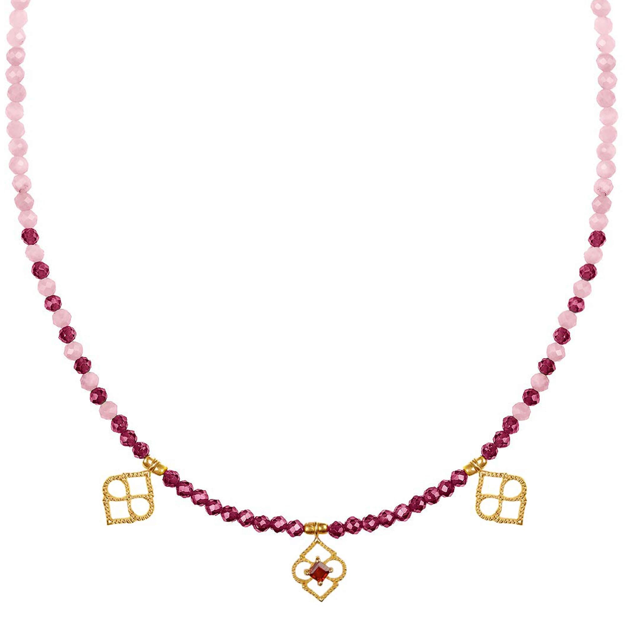Garnet Gemstone Charm Necklace