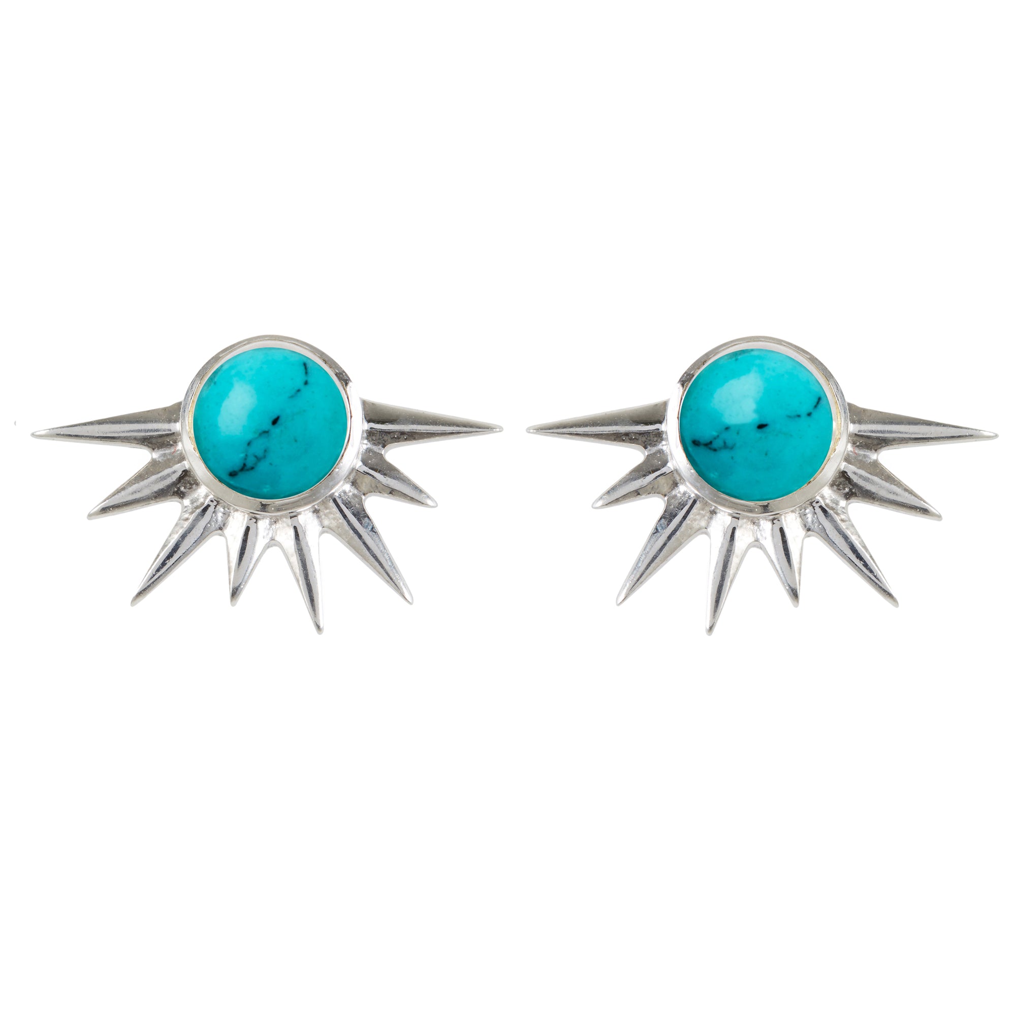 TOTAL ECLIPSE TURQUOISE SILVER STUD EARRINGS