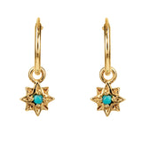 GUIDING NORTH STAR MINI HOOPS - GOLD TURQUOISE