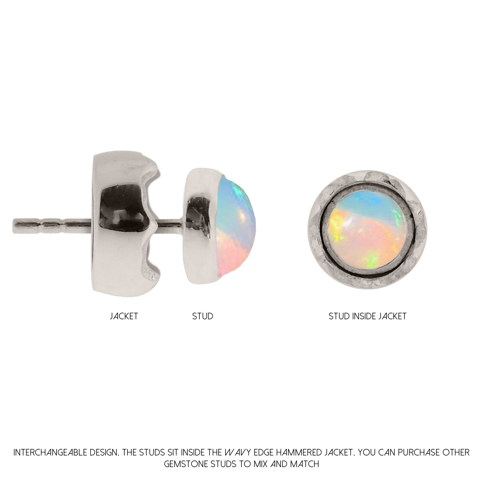 Maya Opal Studs with Jacket