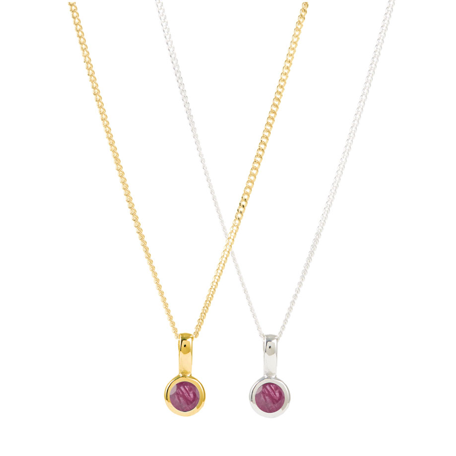 Ruby July Birthstone Necklaces
