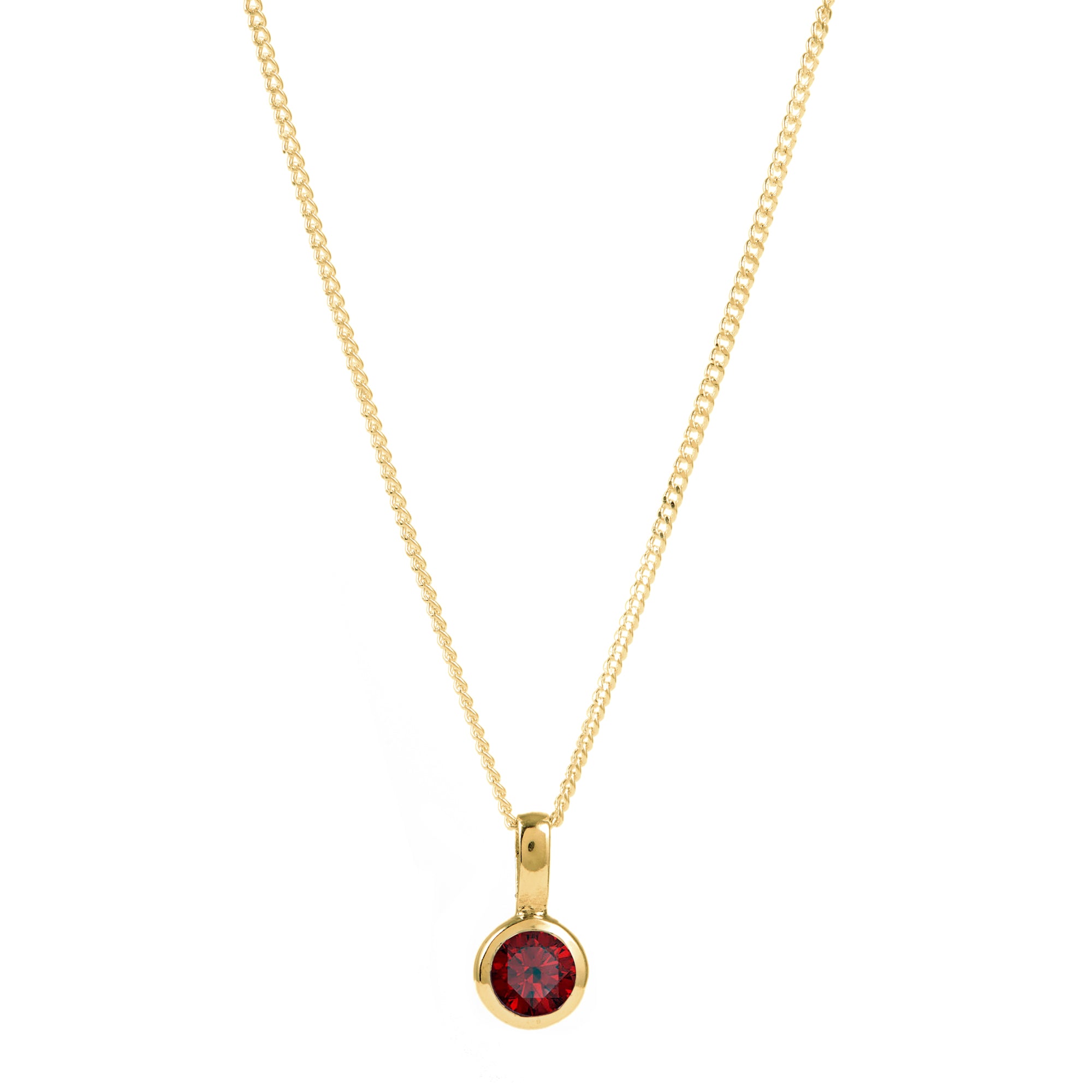 Garnet January Birthstone Charm Necklace