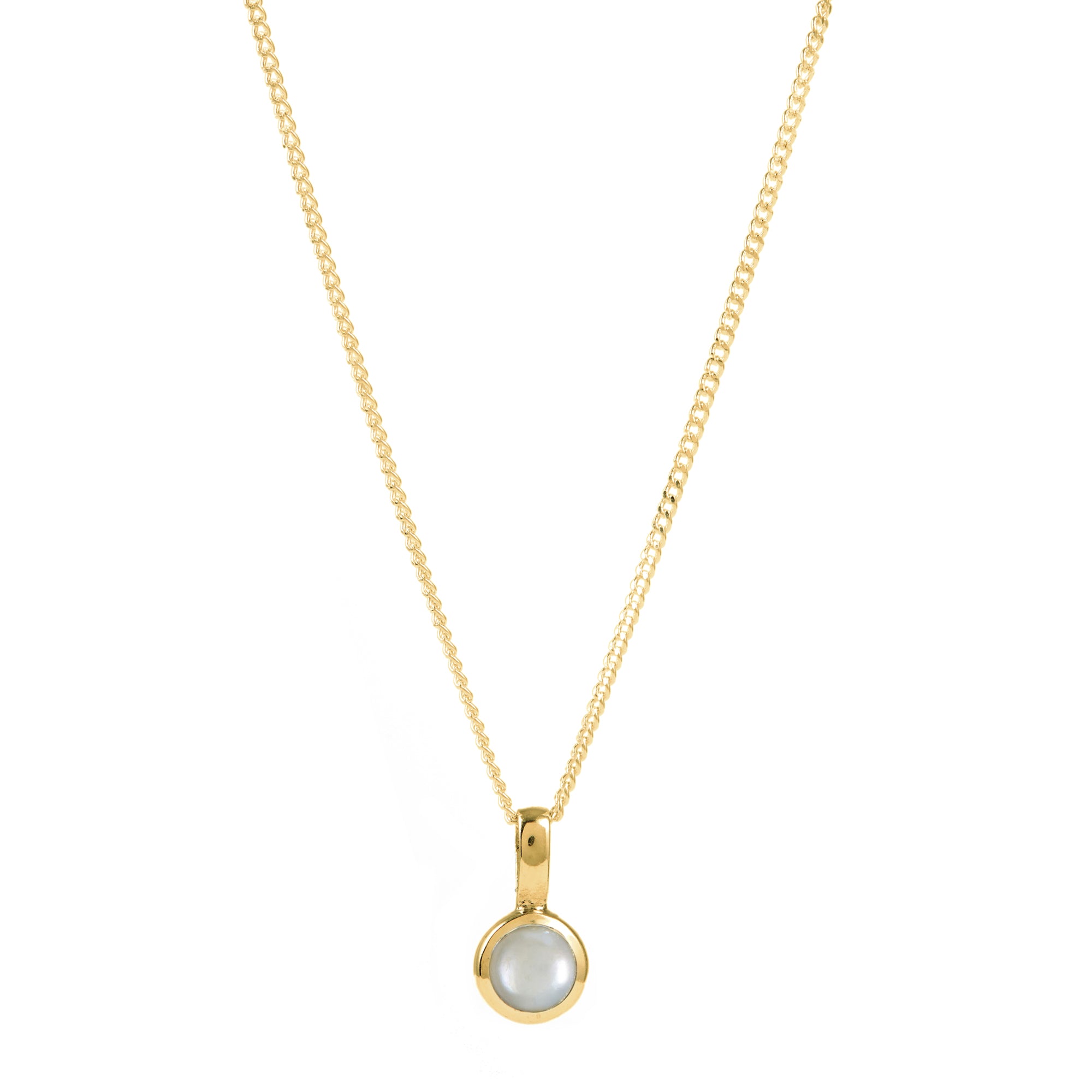 Pearl June Birthstone Charm Necklace