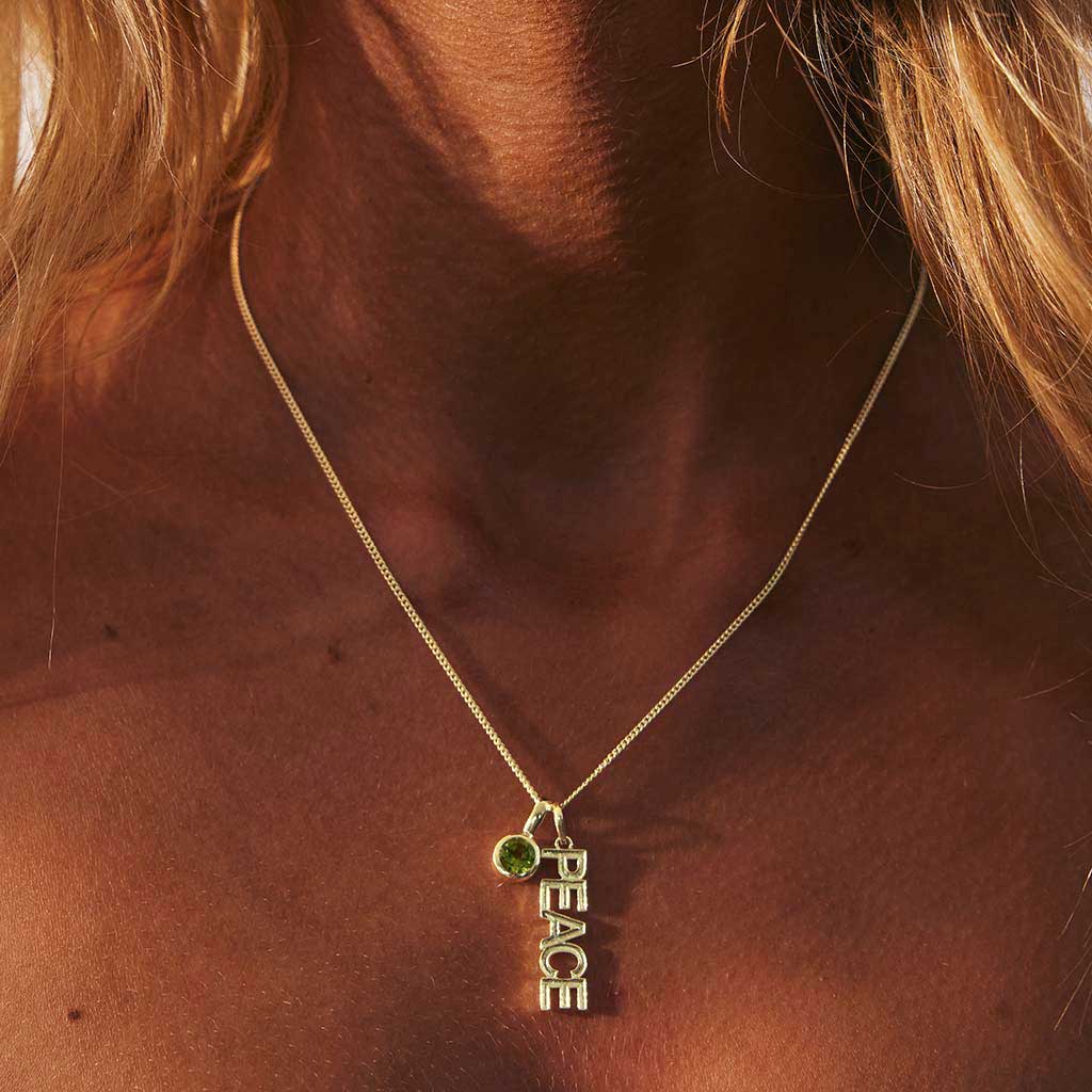 Peace Rocks Gold Necklace