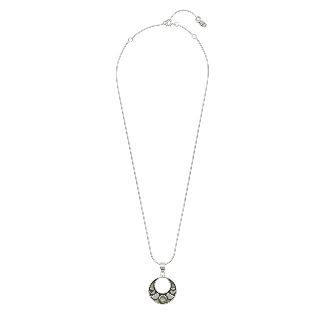 Silver Moon Phase Necklace