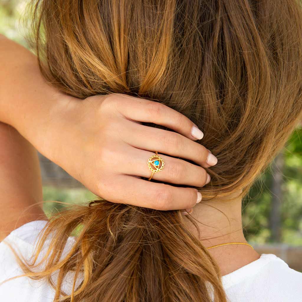 THROAT CHAKRA RING GOLD