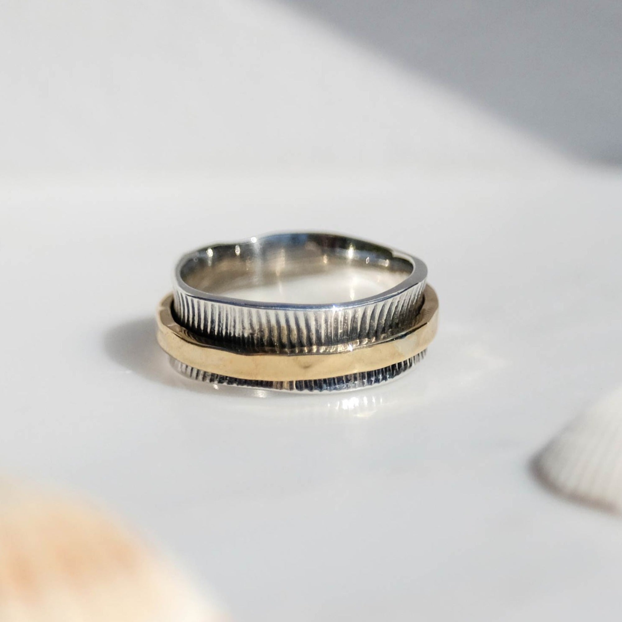 Silver and Brass Spinner Ring