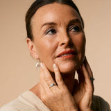 Rose quartz infinity symbol earrings