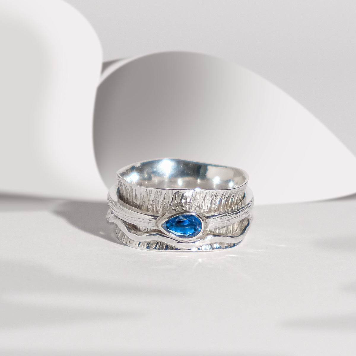 Kyanite Sterling Silver Spinning Ring