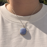 Blue Lace Agate Gemstone Necklace