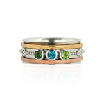 Personalised Gemstone Spinning Ring, Gemstone Spinner Ring, Birthstone Spinning Ring, Custom Ring, Bespoke Ring