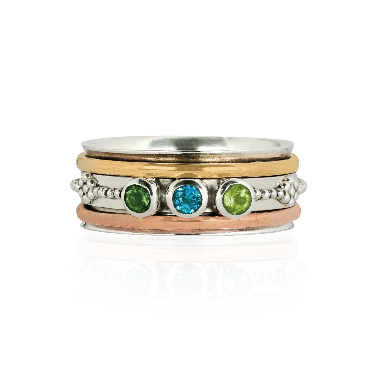 Personalised Gemstone Spinning Ring, Gemstone Spinner Ring, Birthstone Spinning Ring, Custom Ring, Bespoke Ring