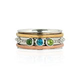 Personalised Gemstone Spinning Ring, Gemstone Spinner Ring, Birthstone Spinning Ring, Custom Ring, Bespoke Ring
