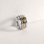 Karma Fortune Men's Mixed Metal Spinning Ring