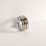Karma Fortune Men's Mixed Metal Spinning Ring