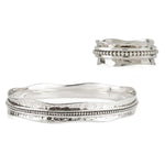 Sterling Silver Hammered Spinning Ring And Bangle Set