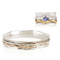 Aura Magic Tanzanite Spinning Ring and Bangle Set