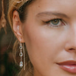 Blue Topaz Gemstone Earrings, Blue Gemstone Earrings, Blue Topaz Threaders, Sterling Silver Threader Earrings, November Birthstone Earrings