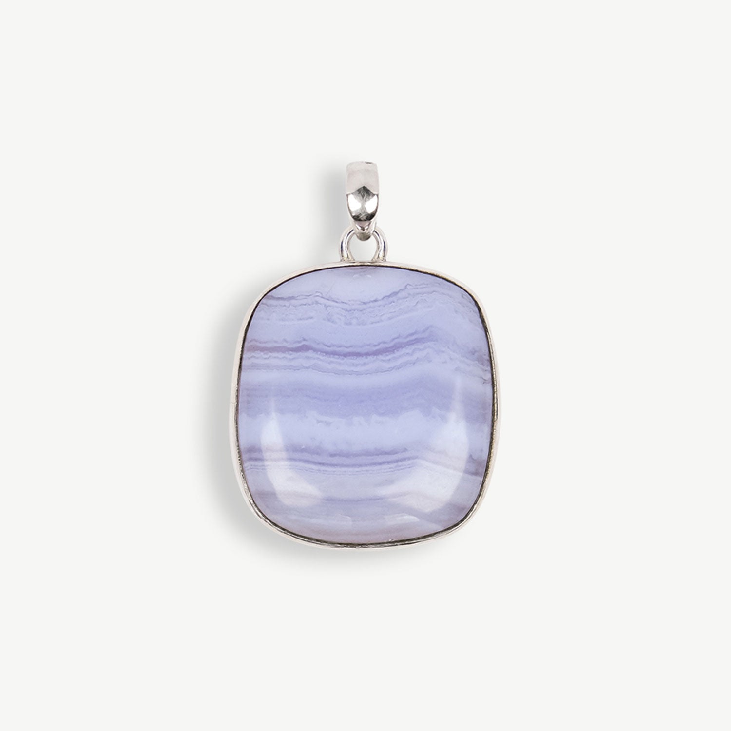 Square Blue Lace Agate Pendant, Blue Lace Agate Pendant, Blue Agate Square Pendant