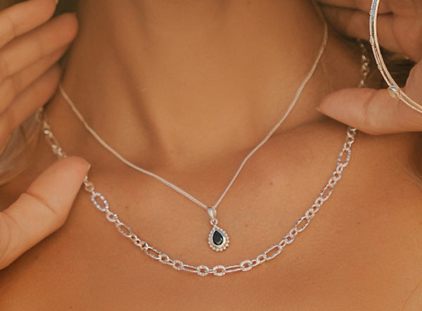 Diamond Cut Cable Chain, Layered Chains, Silver Chains