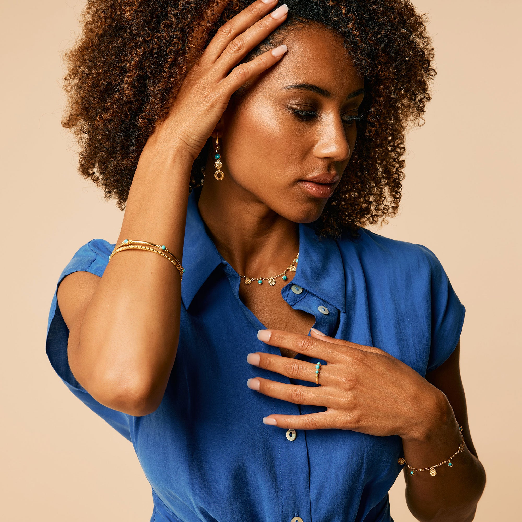 LAKSHMI TURQUOISE RING GOLD
