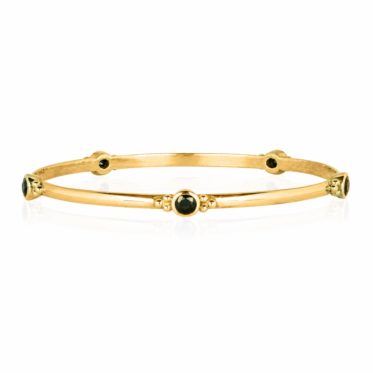 Gold Sapphire Stacking Bangle