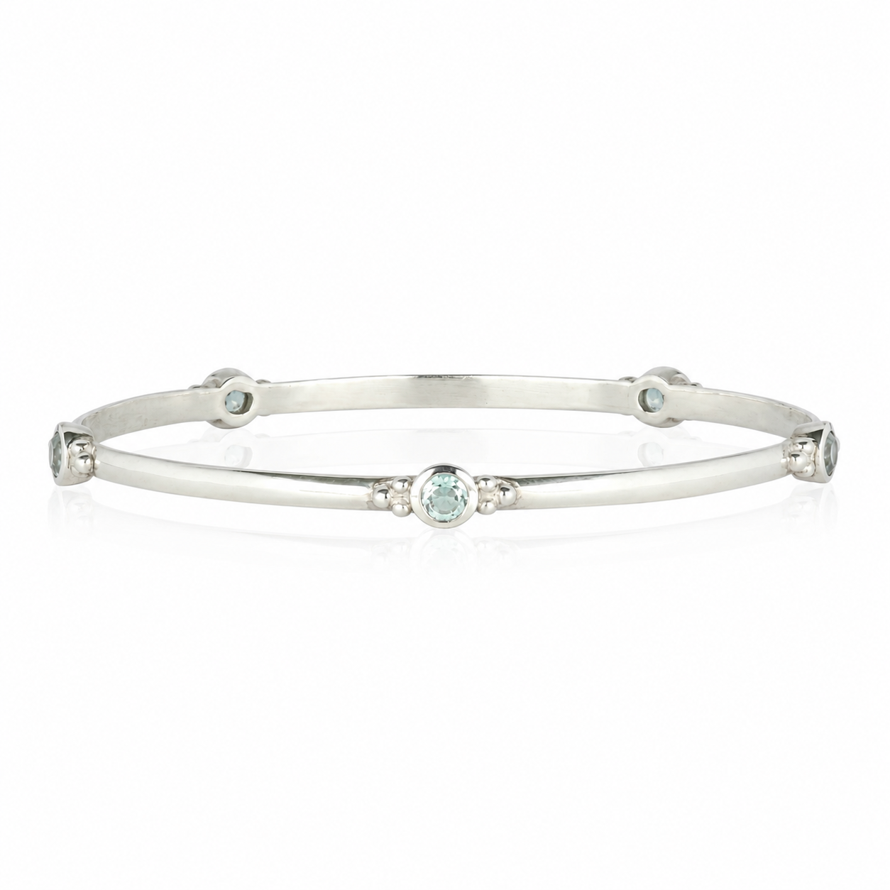 November Birthstone Silver Bangle