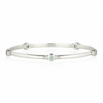 November Birthstone Silver Bangle