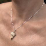 Fossil Coral Pendant on Silver Satellite Adjustable Chain