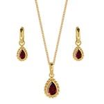 Birthstone Necklace and Earring Set, Birthstone Jewellery Gift Set, Gold Birthstone Necklace and Earrings Set For Her