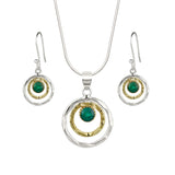 Green Onyx Infinity Necklace and Earring Set