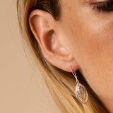 Rose Quartz Hook Earrings in Sterling Silver
