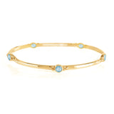 Personalised Birthstone Holi Jewel Bangle - Gold