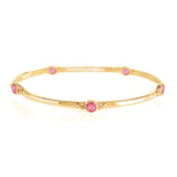 Personalised Birthstone Holi Jewel Bangle - Gold