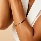 Personalised Birthstone Holi Jewel Bangle - Gold