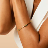 Personalised Birthstone Holi Jewel Bangle - Gold