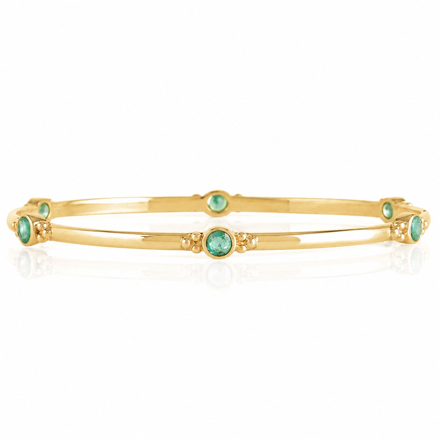 HOLI JEWEL EMERALD GOLD BANGLE