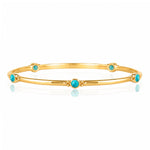 Holi Jewel Turquoise Gold Bangle, Turquoise Gold Bangle, Gold Turquoise Stone Bangle, Gold December Birthstone Bangle