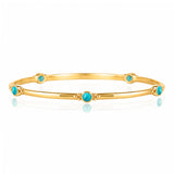 Holi Jewel Turquoise Gold Bangle, Turquoise Gold Bangle, Gold Turquoise Stone Bangle, Gold December Birthstone Bangle