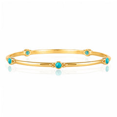 Holi Jewel Turquoise Gold Bangle, Turquoise Gold Bangle, Gold Turquoise Stone Bangle, Gold December Birthstone Bangle