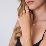 Silver Eye of Intuition Necklace and Bracelet Set