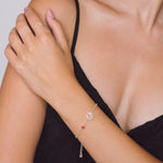 sterling silver sacral chakra bracelet with carnelian gemstone