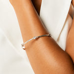 Divinity Princess Silver Blue Topaz Stacking Bangle