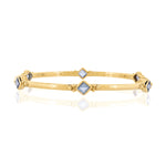 Gold Vermeil Blue Topaz bangle, November birthstone bangle, square Blue Topaz bangle