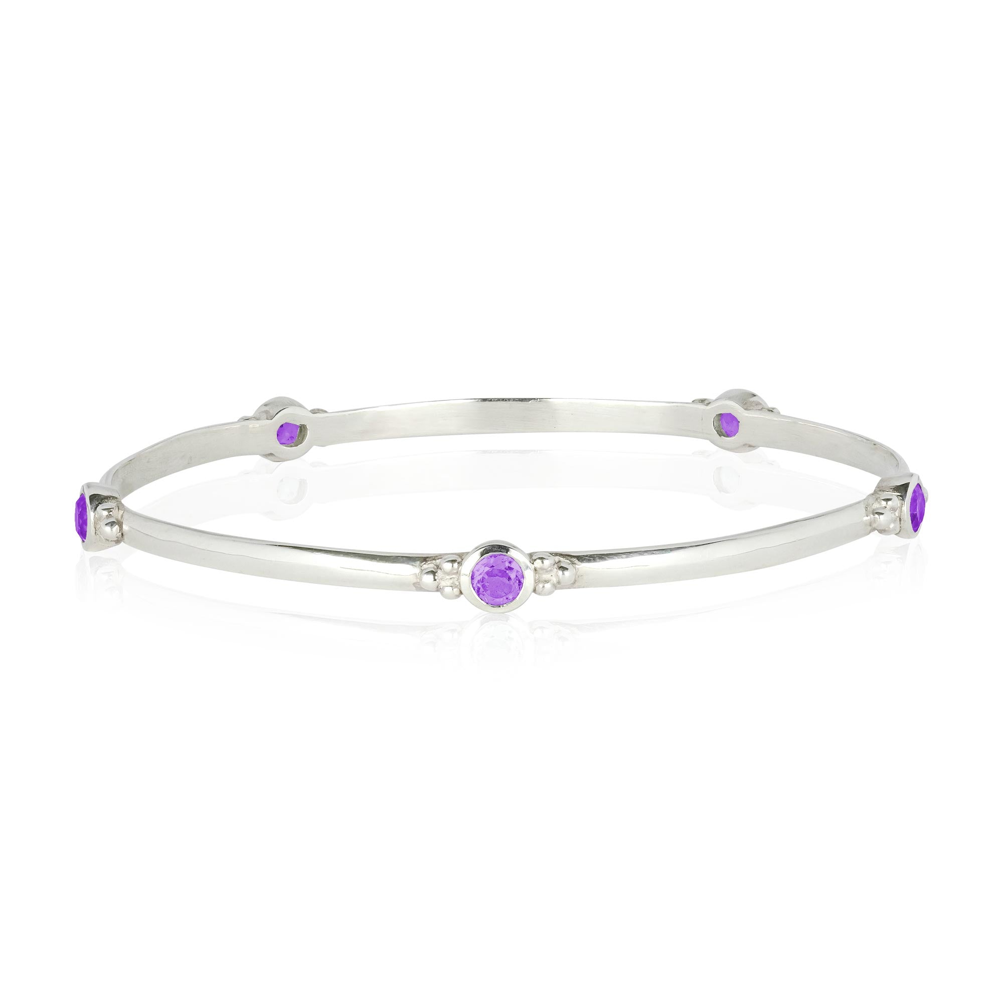 Sterling Silver Gemstone Bangle