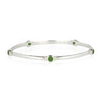 Personalised Birthstone Silver Bangle