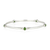 Personalised Birthstone Silver Bangle